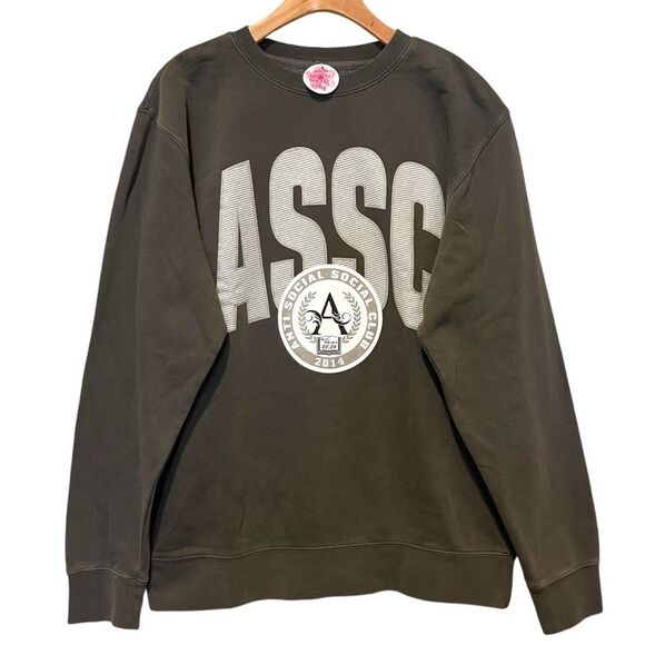Anti Social Social Club ASSC Institution Premium Crewneck Pigment Black Sz M - Picture 1 of 6
